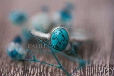 turquoise adjustable december birthstone sterling silver ring